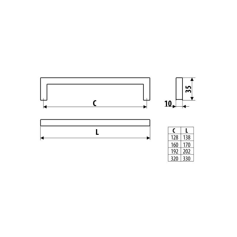 Uchwyt UU86 Rozstaw 128mm Czarny Matowy