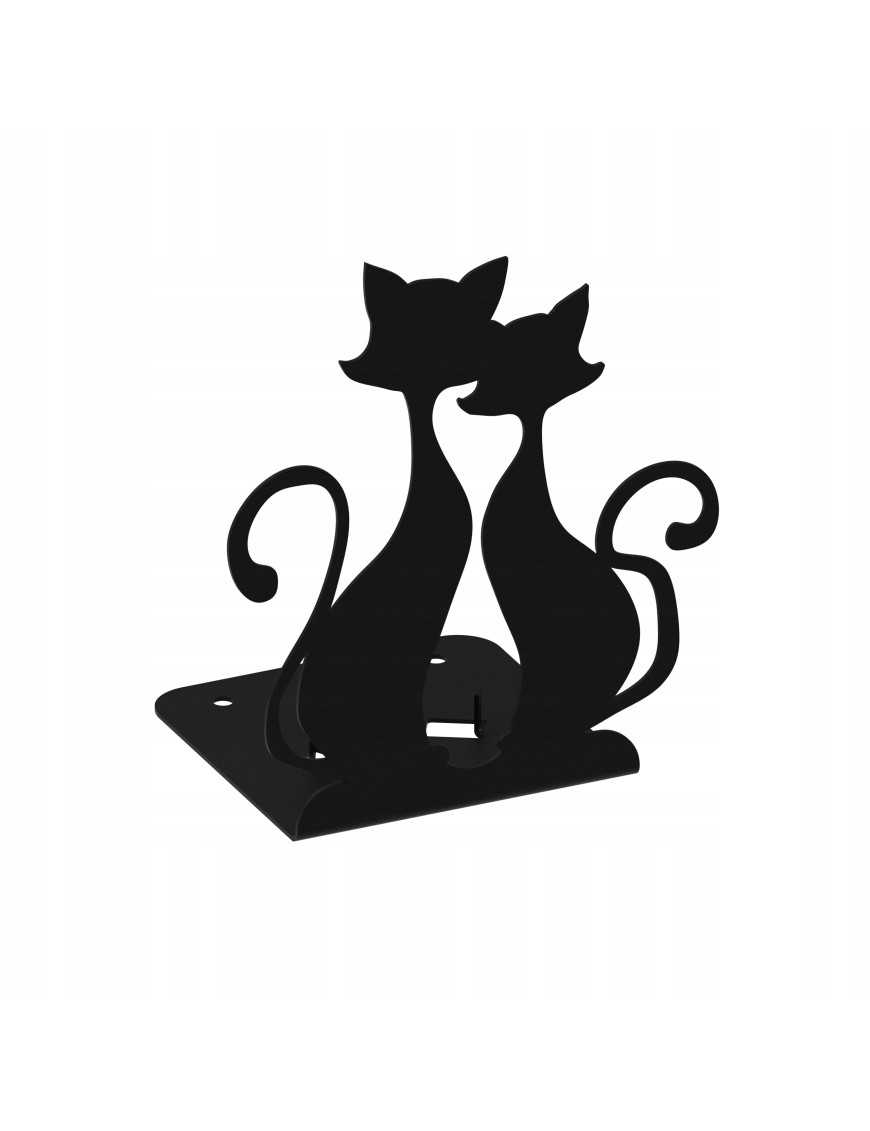 Świecznik Metalowy KOTY Podstawka na Tealight Czarny Loft Dekoracja Prezent