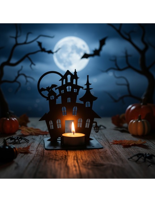 GAMET, Świecznik Halloween NAWIEDZONY DOM Metalowy Lampion HIT SEZONU