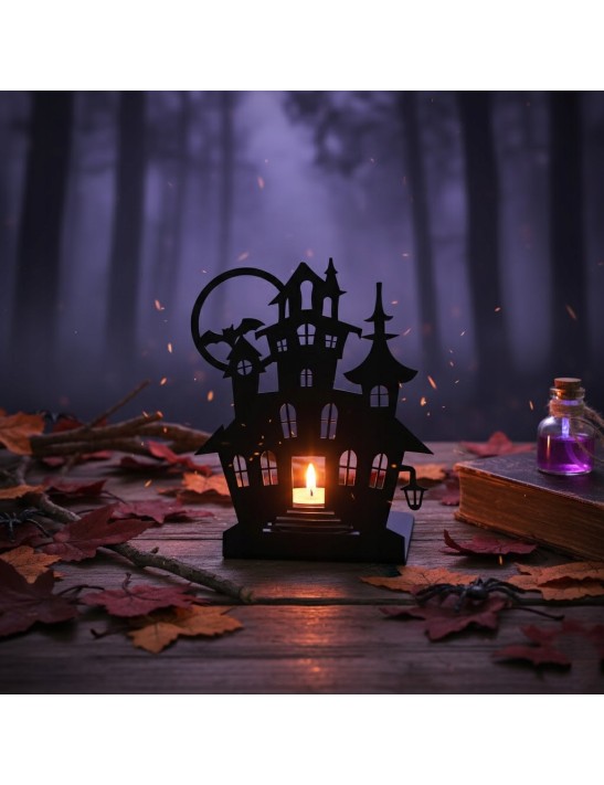 GAMET, Świecznik Halloween NAWIEDZONY DOM Metalowy Lampion HIT SEZONU