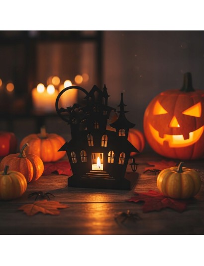 GAMET, Świecznik Halloween NAWIEDZONY DOM Metalowy Lampion HIT SEZONU