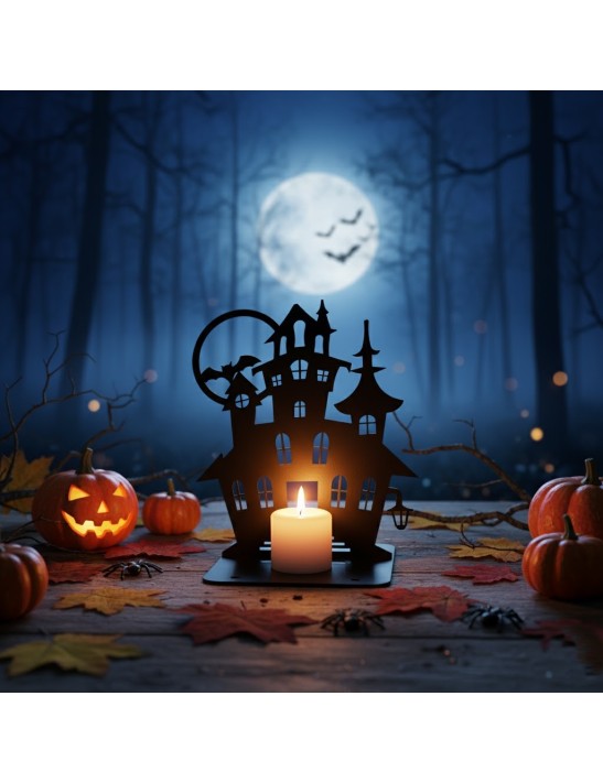 GAMET, Świecznik Halloween NAWIEDZONY DOM Metalowy Lampion HIT SEZONU
