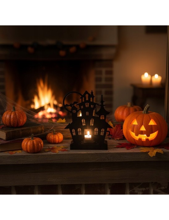 GAMET, Świecznik Halloween NAWIEDZONY DOM Metalowy Lampion HIT SEZONU