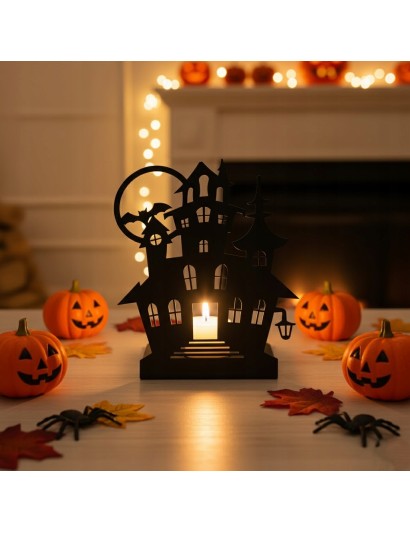 GAMET, Świecznik Halloween NAWIEDZONY DOM Metalowy Lampion HIT SEZONU