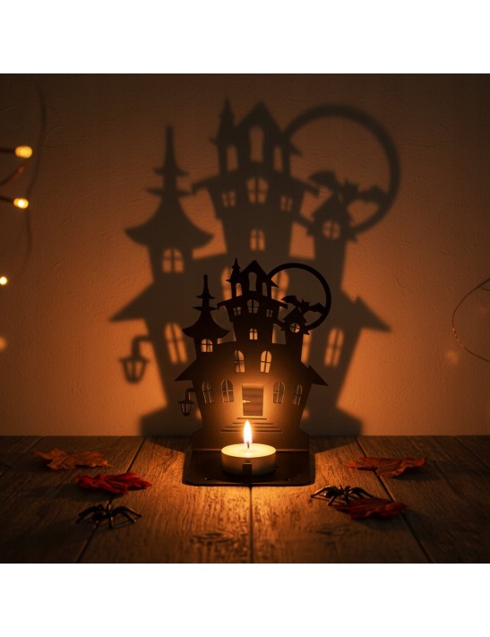 GAMET, Świecznik Halloween NAWIEDZONY DOM Metalowy Lampion HIT SEZONU