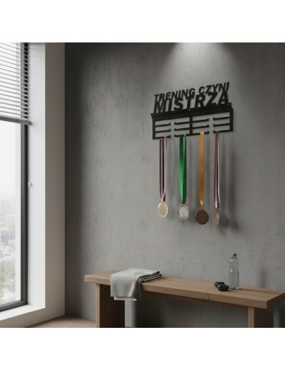 WIESZAK NA MEDALE Trening Czyni Mistrza METALOWY Polski Produkt GAMET
