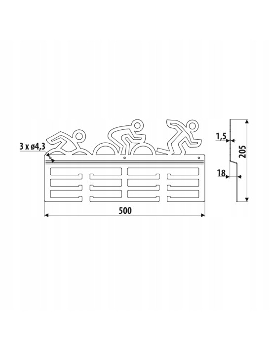 TRIATHLON Wieszak na Medale Dla Sportowca Bieg Pływanie Rower GAMET