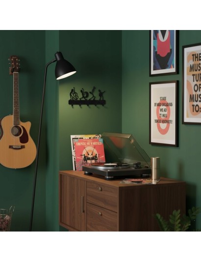 Wieszak na klucze MUZYCY Metalowy Czarny LOFT 6 haczyków PRODUKT POLSKI