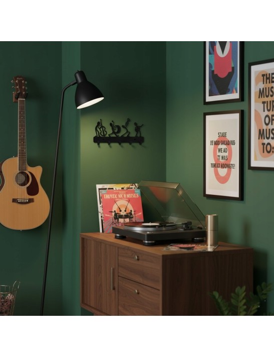 Wieszak na klucze MUZYCY Metalowy Czarny LOFT 6 haczyków PRODUKT POLSKI