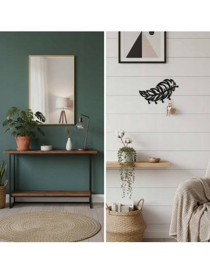 WIESZAK na klucze LIŚĆ Metalowy Uchwyt Ścienny LOFT Dekoracja Przedpokój