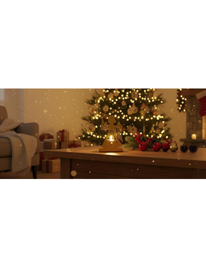 Świecznik Anioł Złoty Metalowy - Lampion na Tealight Dekoracja Świąteczna