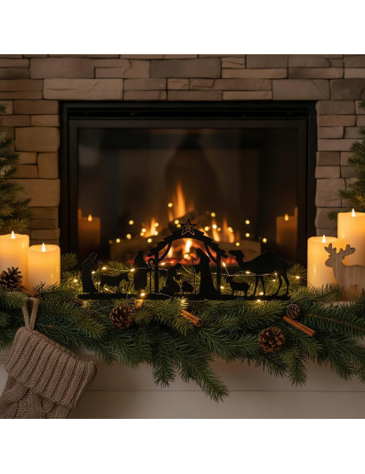 SZOPKA BOŻONARODZENIOWA czarna Stajenka Nowoczesna Ozdoba Świąteczna DUŻA