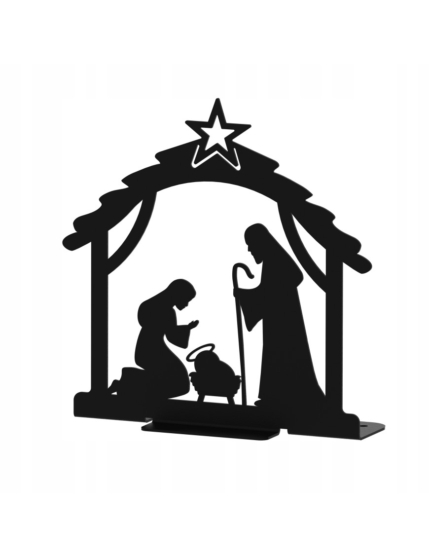 SZOPKA BOŻONARODZENIOWA Czarna Stajenka Nowoczesna Ozdoba Świąteczna