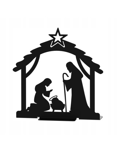 SZOPKA BOŻONARODZENIOWA Czarna Stajenka Nowoczesna Ozdoba Świąteczna