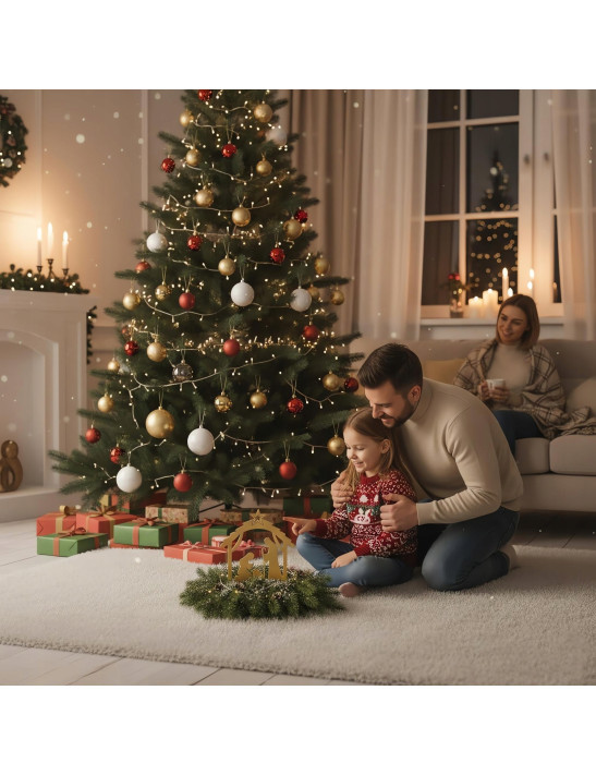 SZOPKA BOŻONARODZENIOWA złota Stajenka Nowoczesna Ozdoba Świąteczna