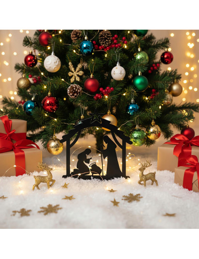 SZOPKA BOŻONARODZENIOWA Czarna Stajenka Nowoczesna Ozdoba Świąteczna