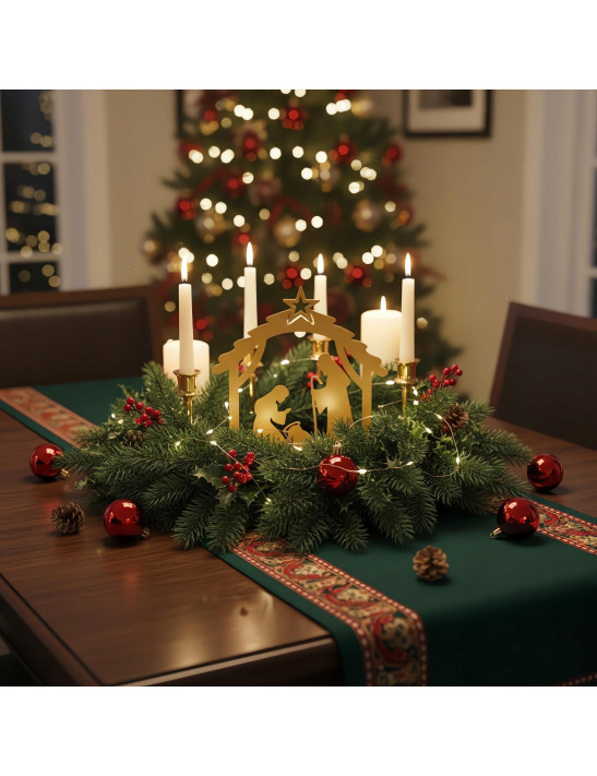 SZOPKA BOŻONARODZENIOWA złota Stajenka Nowoczesna Ozdoba Świąteczna