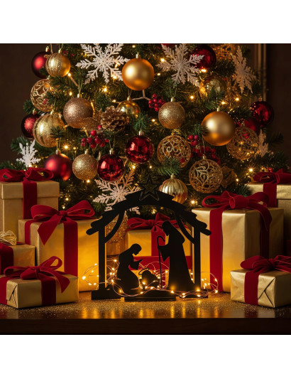 SZOPKA BOŻONARODZENIOWA Czarna Stajenka Nowoczesna Ozdoba Świąteczna