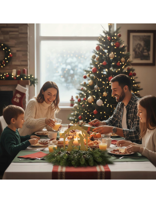 SZOPKA BOŻONARODZENIOWA złota Stajenka Nowoczesna Ozdoba Świąteczna