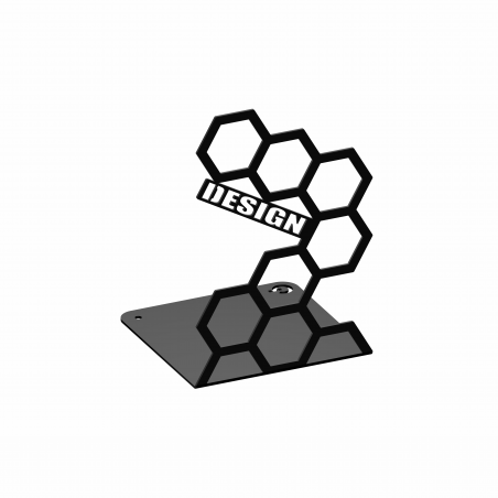 Podpórka do książek - hexagon design, czarny strukturalny