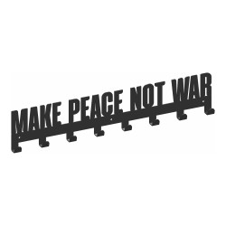 Wieszak Make Peace Not War, czarny strukturalny