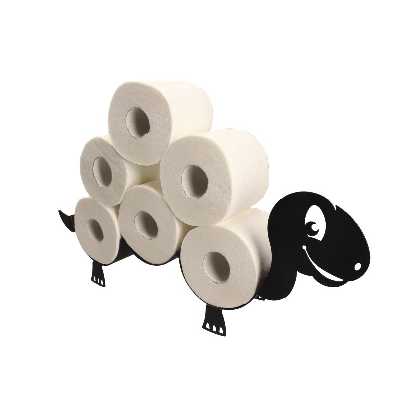 Stojak na papier toaletowy Żółw, czarny strukturalny