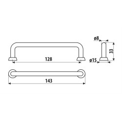 Uchwyt meblowy GAMET US18 czarny mat