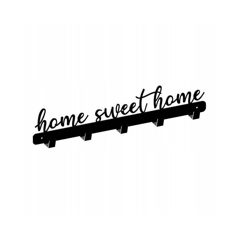 Wieszak Home Sweet Home, czarny strukturalny