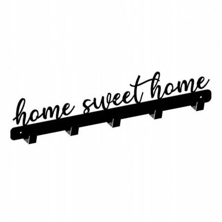 Wieszak Home Sweet Home, czarny strukturalny